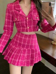 Pink Blazer and Skirt Set