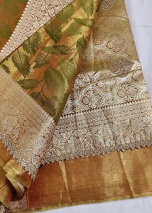 Bridal tissue Silk Saree with Swarovski work