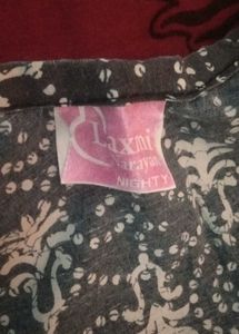 Nighty Grey White Print