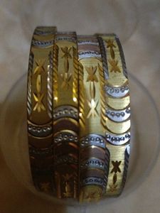 Sterling Silver Gold-Plated Bangle Set (Pack of 4)