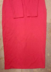 Pink Bodycon Midi Dress