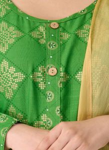 Cotton Kurta Set With Chiffon Dupatta Size:L