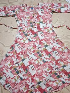 Casual Printed Dress.Popcoin Material