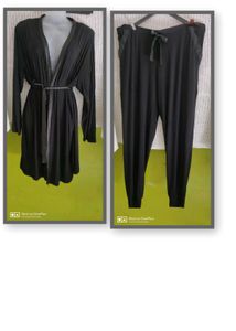 Black Draped Cardigan with Tie