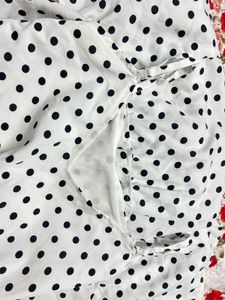 White Polka Dot Layered Ruffle Dress :Cute &amp; Flow