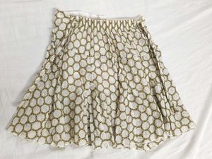 Patterned White Skirt