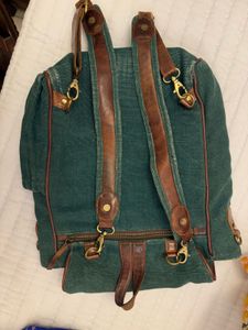 Green Canvas Laptop Backpack