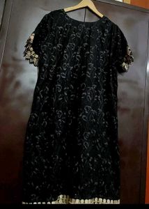 Black Golden Work Suit Salwar With Dupatta 42 Bust