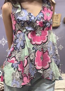 Floral Ruffle Tank Top