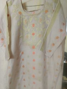 Polka Dot Polyester Kurta