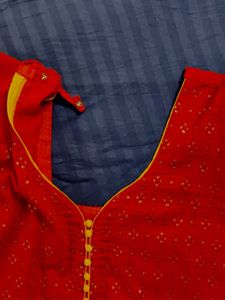 Red Sequined Embroidered Blouse