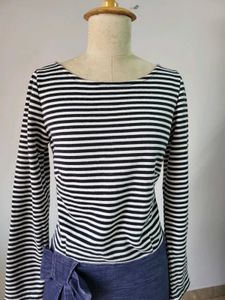Striped Casual Dress Length 34 Inches