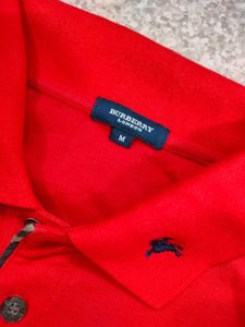 Brand New Burberry London Red Polo Shirt