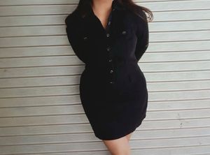 Black Button-Up Dress