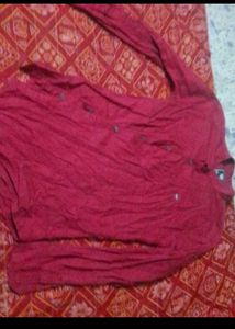 Red Button-Down Shirt