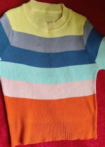 ROUND NECK Rainbow CropTop