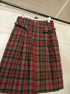 Vintage Plaid Wool Skirt