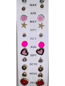 Monthly Stud Earring Set