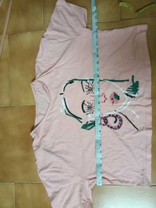 Peach Graphic Print Tee