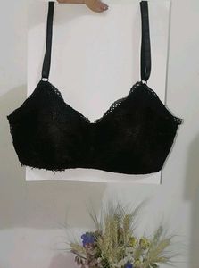 Padded Black Lace Butterfly Bralette