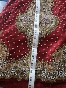 Bridal Lahanga Fish Cut Maroon