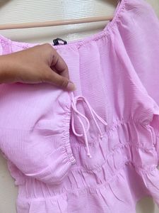 Tokyo Talkies Pink Square Neck Top