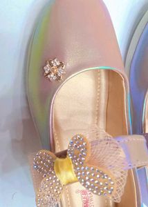 Sparkly Pink Flower Girl Shoes