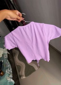 Cute Lilac V-Neck Top