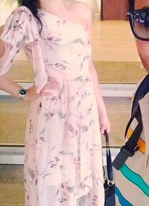 Beautiful One Shoulder Sleeved Long Dress