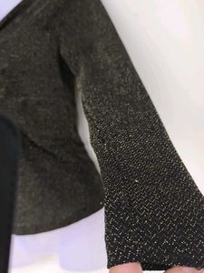 Sparkly Black Long Sleeve Top