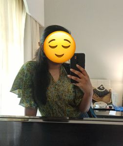 Boho Floral Printed V-Neck Top with Snatched Waist