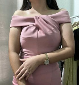 Pink Midi Dress with Slit