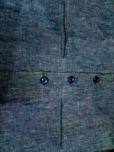 Blue Linen Blend Jacket