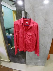 Red Button-Down Shirt