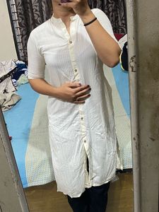 white kurta with pocket