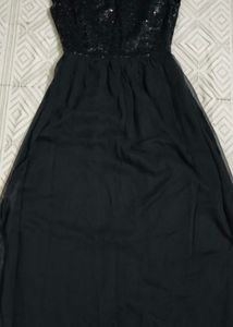 Maxi Black Party Wear Sequins Dress