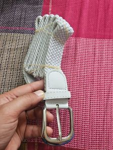 White Braided Belt