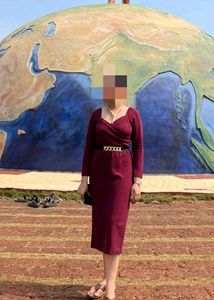 Burgundy Bodycon Midi Dress