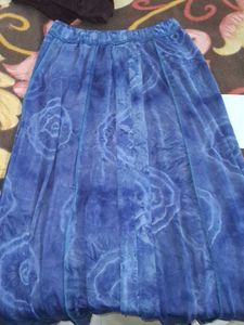 Blue +purple Button-Down Skirt