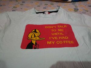 Combo Of Oversized Shirt And Coffee Cartoon T-Shir