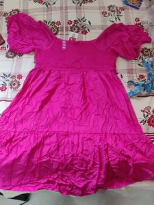 Pink Puff Sleeve Dress