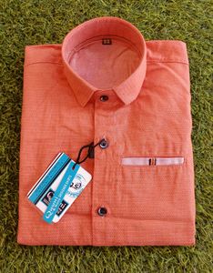 Orange Button-Down Shirt
