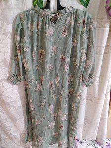 Floral ,Pista Green Clr ,Dress🌸