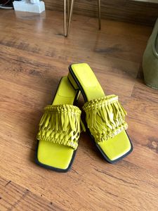 Charles &amp; Keith Patent Fringe Sandals