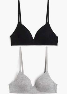 Comfortable Bra Set - Black & Grey