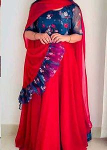 BluRed Gown Come Lehanga💜