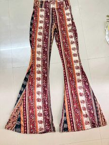 Paisley Print Flare Leg Pants