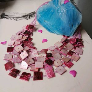 Pink Bead Strand Neckpiece