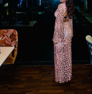 Brown Leopard Print Cutout Maxi Dress NewMe