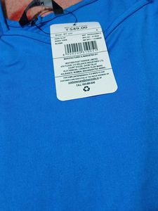 Blue Square Neck Top